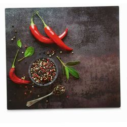 Zeller Present Coprifornello chili antracite in vetro 56x50cm