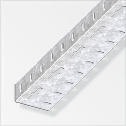Alfer Angle profile galvanized steel 1 m perforated, unequal-legged a=23.5 mm, b=43.5 mm, c=1.2 mm