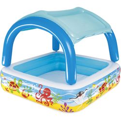 Bestway Piscina per bambini Beach Buddy con tettuccio parasole 140 x 140 x 114 cm