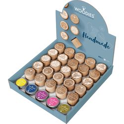 Colop Woodies Display Handmade 151334 25 Stamps, 5 Cushions