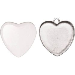 Glorex Pendant cabochon heart, 25 x 27 mm