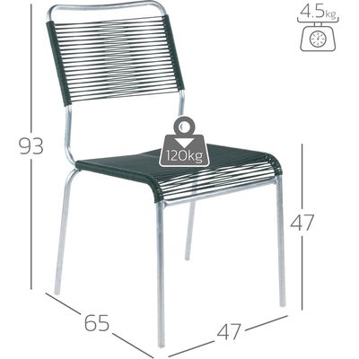Schaffner Spaghetti chair Rigi without armrest - Hot Dip Galvanized - Pastel Sand Bild 2