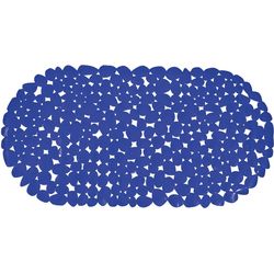MSV Tappetino da bagno in PVC blu scuro con ciottoli 68 X 35 Cmc i ciottoli
