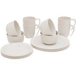 Outwell Set di stoviglie da esterno Delish 4 pezzi Sandstone
