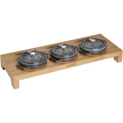 Staub 3 stand for Cocottes bamboo, 42x16cm
