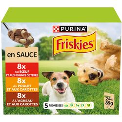 Purina Friskies Wet food for adults with beef, chicken, lamb in sauce 24 x 85 g