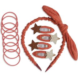 Papierdrachen Muslin hair accessories set - rust red