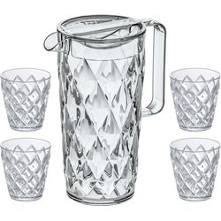 Koziol Brocca d&#39;acqua CRYSTAL 1,6 l set da 5, trasparente