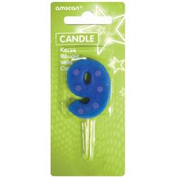 Amscan Mini number candle 9 about 4.5cm