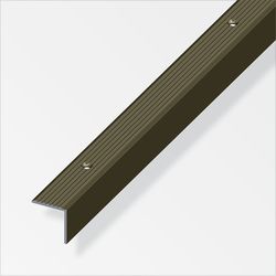 Alfer Stair profile aluminum perforated 1 m bronze, shrunk a=19 mm, b=20 mm