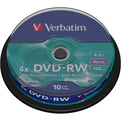Verbatim DVD-RW 43552 4.7 GB, Spindel (10 Stück)