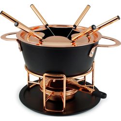 Swissmar Realp Fondue Set 11 Pieces, Copper/Black