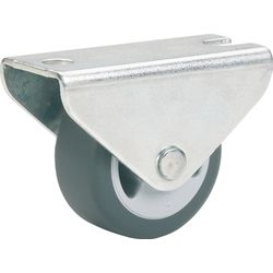 Doerner + Helmer Furniture castor, soft wheel with plate 46x20mm d1=30mm, w1=14mm, h=34mm