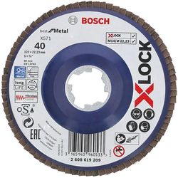Bosch Professional Disco abrasiva a ventaglio X-LOCK Ø125 mm, 1 pezzo