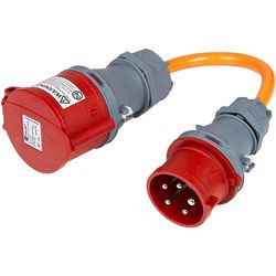 Normrahmen Adapter cable CEE32/5 coupling – CEE16/5 plug