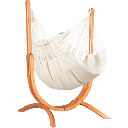 La Siesta Sedia sospesa Udine latte struttura in eucalipto massiccio 105x92x165 cm