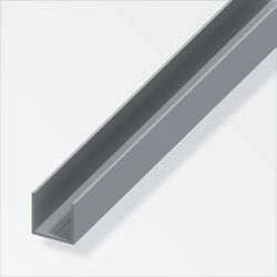 Alfer Square-U PVC 1 m gray a = 23.5 mm b= 1.5 mm