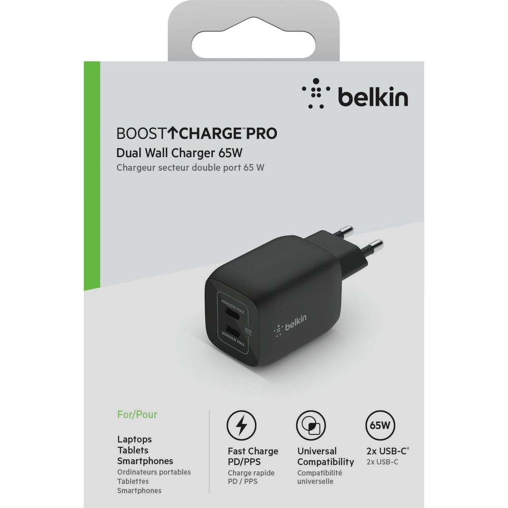 Boostcharge Pro Chargeur secteur double port USB-C GaN (65 W