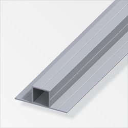 Alfer Square tube, bare aluminum 1m with 2 legs a = 23.5mm b= 67.5mm c= 1.5mm