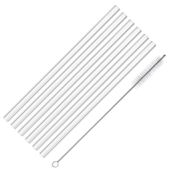 Westmark 6 drinking straws »glass« + cleaning brush, ø 8 x 200 mm