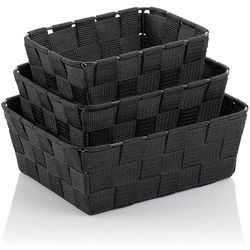 Kela Alvaro porta utensili da bagno in 3 pezzi, nero