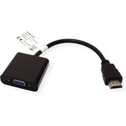Value Adattatore HDMI - VGA 12.99.3114 Nero, ST/BU, 1080p 15cm