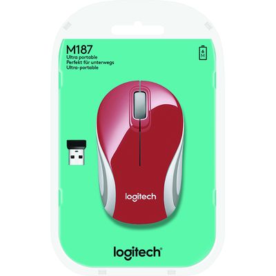 Logitech M187 Mini Maus Wireless, rot - kaufen bei