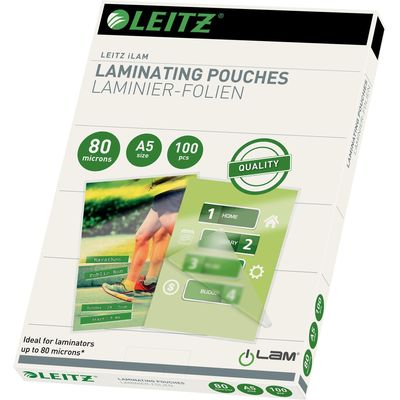 Leitz Laminating film A5, 80 µm, 100 pieces, glossy