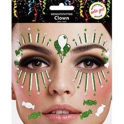 Sombo Face tattoo clown green