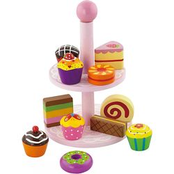 Viga Play food cupcakes with cake rack