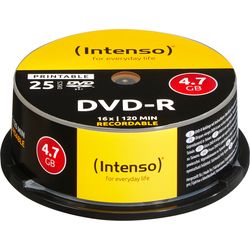 Intenso DVD-R Cake Box 4.7 GB 4801154 16x Stampabile 25 Pz