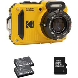 Kodak Fotocamera subacquea WPZ2YL Bundle, inclusa 2a batteria + scheda micro SD 16Go