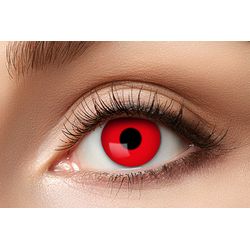 Fasnacht 3-month lenses red devil 2 pieces of soft contact lenses in a bottle, without diopters
