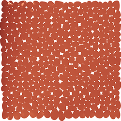 MSV Tappeto da bagno ciottoli Pvc 53x53 cm Terracotta