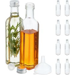 relaxdays Bottiglia per conserve 250 ml, 8 pezzi