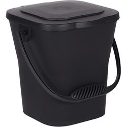 EDA Plastiques compost bin gray with lid 24.8x23.8x30cm