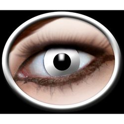 Fasnacht Kontaktlinsen weisser Zombie 2 Stück weiche Kontaktlinsen im Fläschchen, ohne Dioptrien