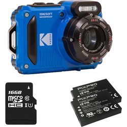 Kodak Fotocamera subacquea WPZ2BL Bundle, inclusa 2a batteria + scheda micro 16Go SD