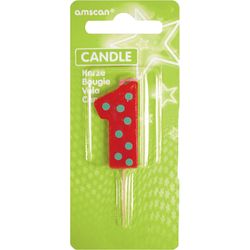 Amscan Mini number candle 1 about 4.5cm