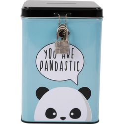 I-total Savings Bank with Lock XL2004 Panda 15.3x10.6x10.6cm