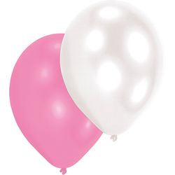 Amscan 10 balloons mother of pearl girls 27.5cm, 5x white and pink in bag