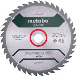 Metabo Saw blade precision cut wood - classic, 254x30, Z40 WZ 20°