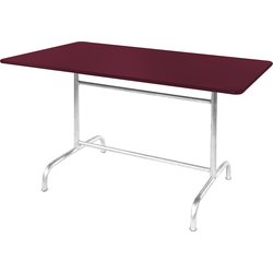 Schaffner Tavolo in metallo Rigi 140x80 - Zincato a caldo - Bordeaux