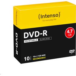 Intenso DVD-R Slim 4.7GB 4801652 16x Stampabile 10 Pz