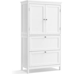 VASAGLE Display cabinet country house style 60 x 110 cm, white