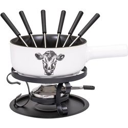 Kadastar Cheese Fondue Set Cow E22 9 Pieces, White