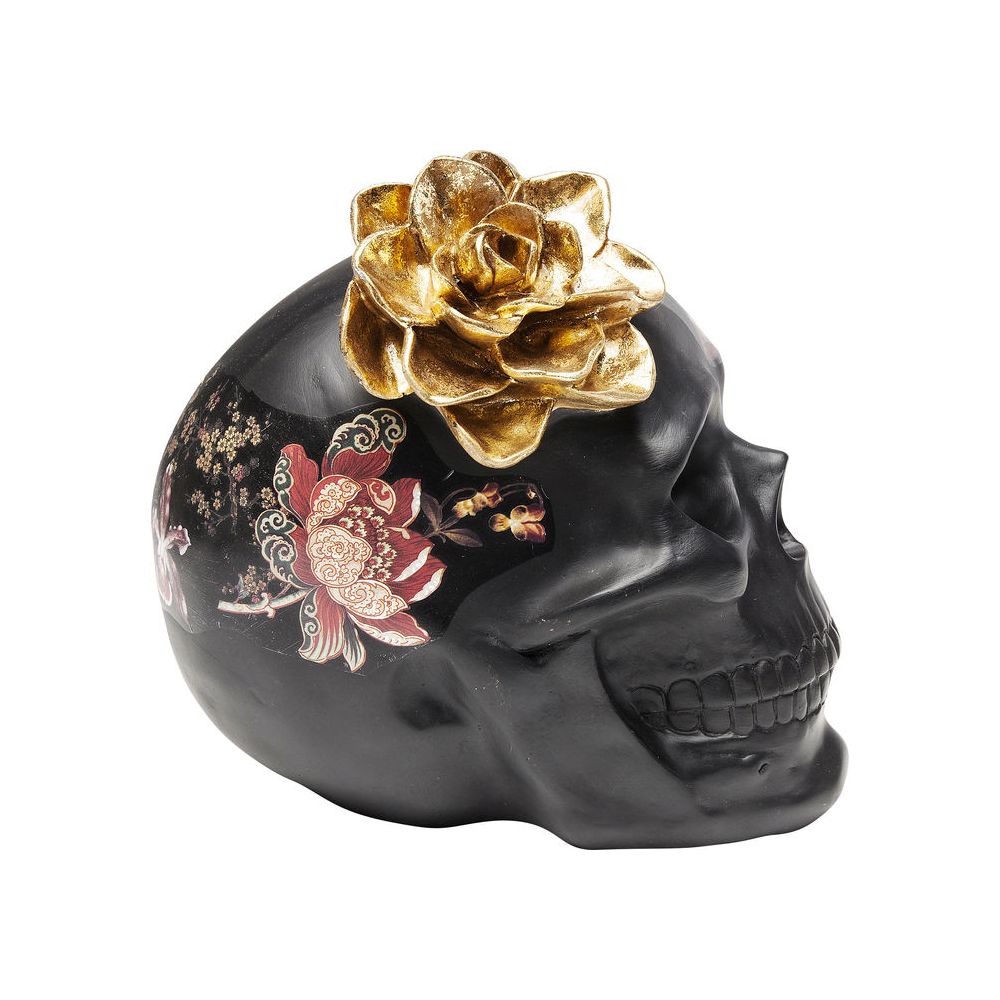 DÉCO CRÂNE skull NOIR FLEURS KARE DESIGN tête de mort objet décoratif