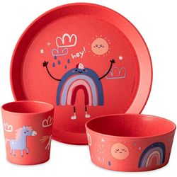 Koziol Children's dinnerware set CONNECT DREAMS coral red