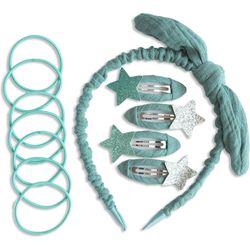 Papierdrachen Muslin hair accessories set - Petrol