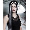 Fasnacht Wig Aurora black with two white strands thumb 3